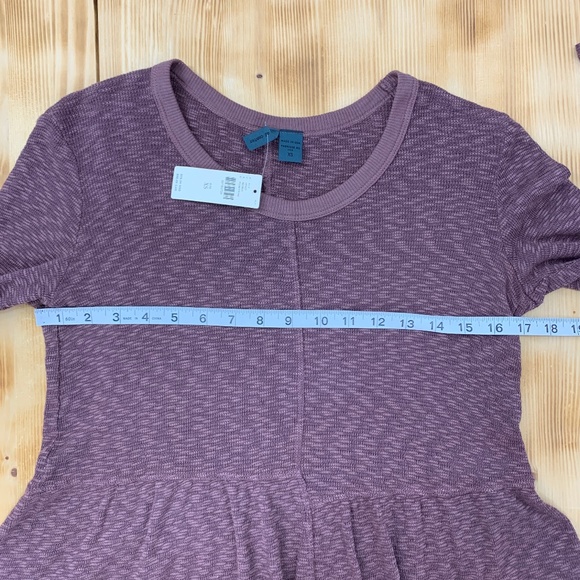 Anthropologie Left Of Center Bias Cut Babydoll Slub Knit Top Sz XS - Picture 7 of 9